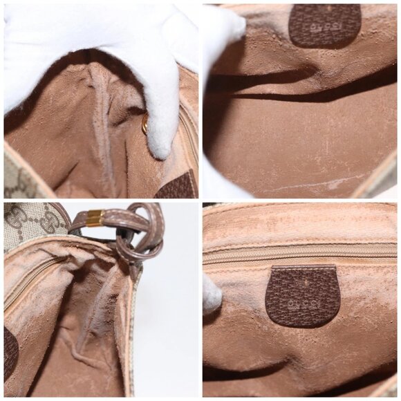 GUCCI GG Supreme Shoulder Bag PVC Beige Gold - Picture 15 of 16